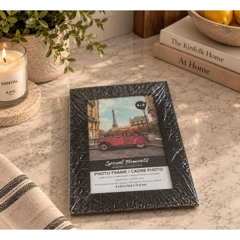 Black 4x6 Photo Frame Easel Wall Mount